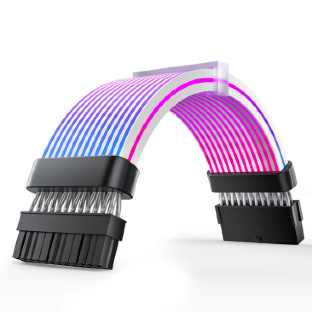 AsiaHorse 24Pin ARGB PSU Extension Cable - Black - 24PIN RGB DUAL SR BLK