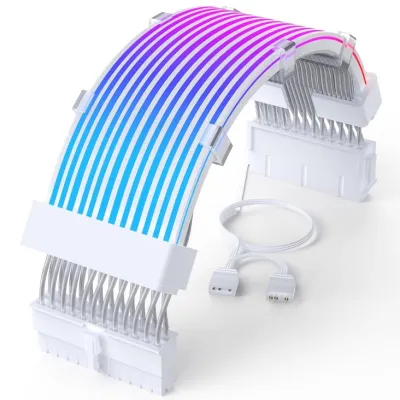 AsiaHorse 24Pin ARGB PSU Extension Cable - white - 24PIN RGB DUAL SR WHT