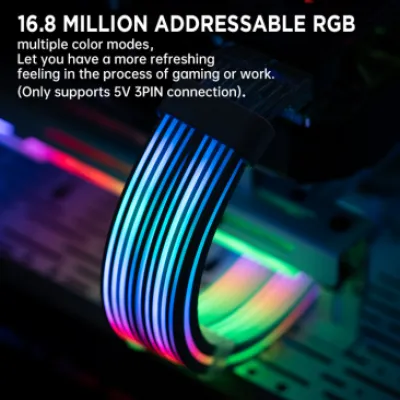 AsiaHorse 24Pin ARGB PSU Extension Cable - white - 24PIN RGB DUAL SR WHT — 2