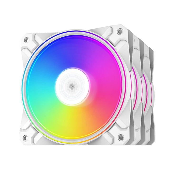 DeepCool CF120 Plus 120mm ARGB Case Fan - Triple Pack White