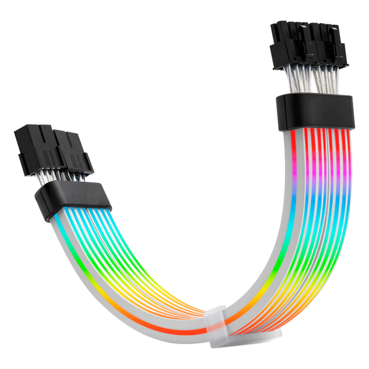 Asiahorse 2x8pin ARGB PSU Extension Cable - Black - DURAL 8PIN RGB DUAL SR BLK — 3