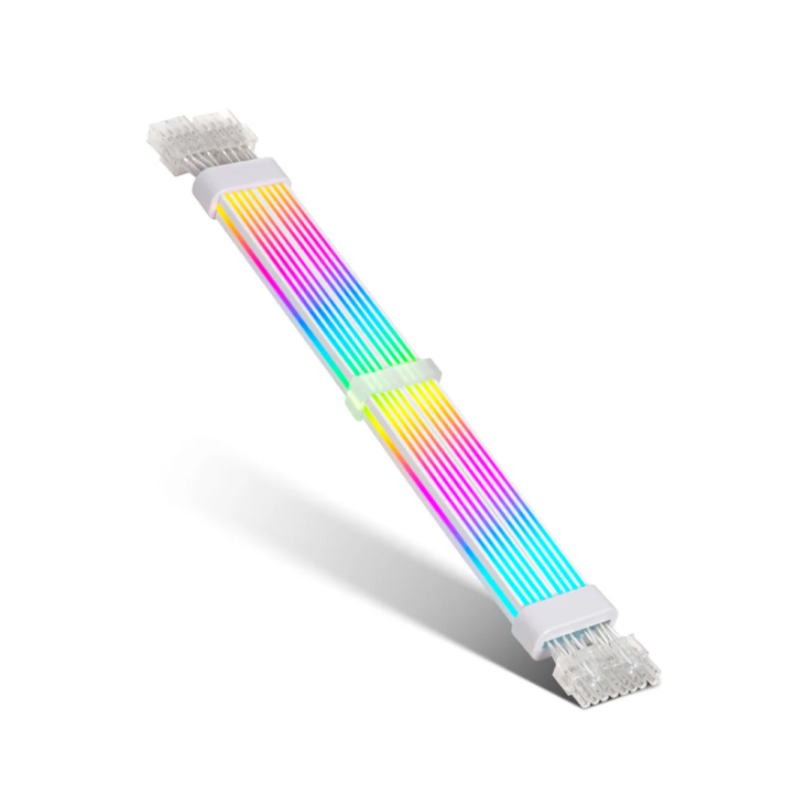 Asiahorse 2x8pin ARGB PSU Extension Cable - White - DURAL 8PIN RGB DUAL SR WHT