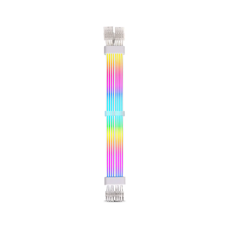 Asiahorse 2x8pin ARGB PSU Extension Cable - White - DURAL 8PIN RGB DUAL SR WHT — 2