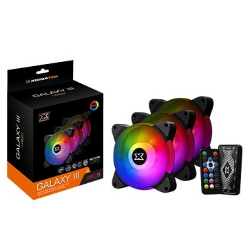 Xigmatek Galaxy III 120mm ARGB Case Fan - Triple Pack Black - EN45433 — 8