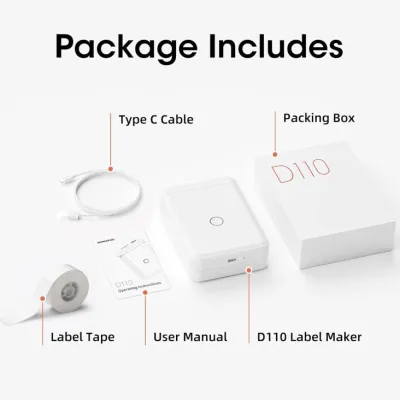 Niimbot D110 Thermal Label Portable Mini Wireless Bluetooth Sticker Printer - White - 28978-D110A - WHT — 8