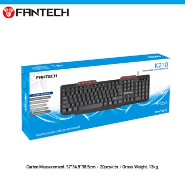 Fantech K210 USB Multimedia Membrane Office Keyboard - Fantech K210 — 7