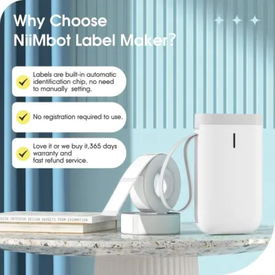 NIIMBOT Label Maker Machine D11 Label Printer Tape Included - White - 28978-D11A - WHT — 7
