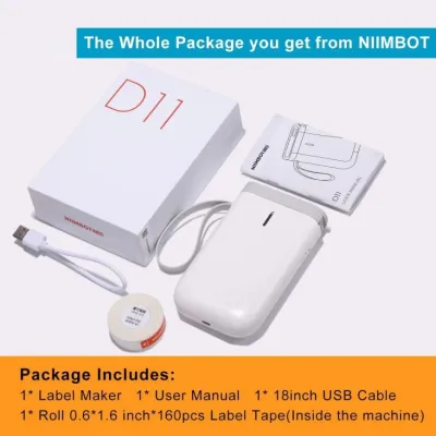 NIIMBOT Label Maker Machine D11 Label Printer Tape Included - White - 28978-D11A - WHT — 8