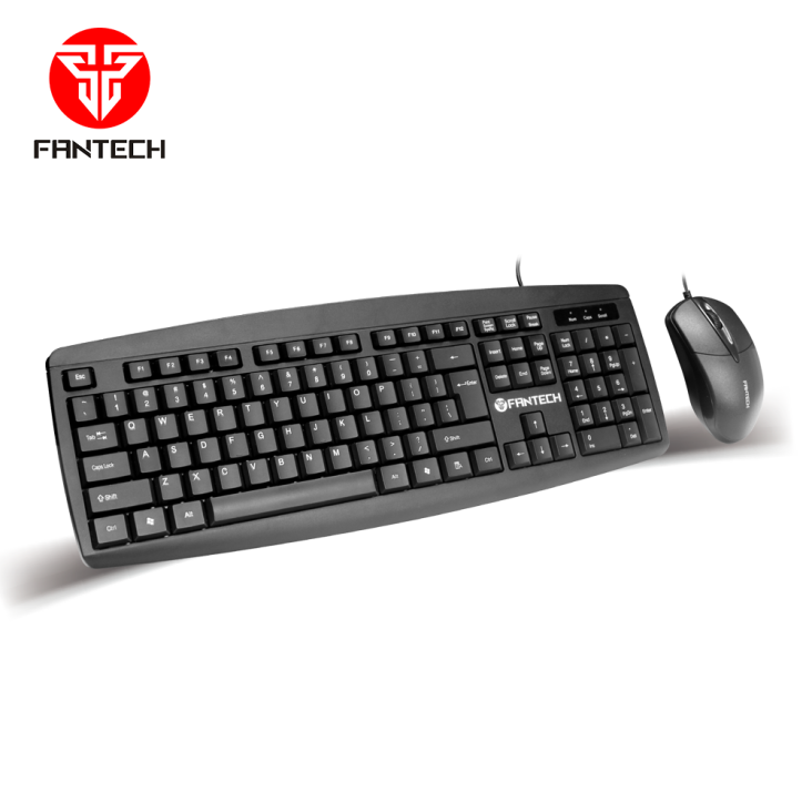 Fantech KM-100 Ergonomic Low-Profile USB Membrane Keyboard & 1200 DPI USB Optical Mouse Combo - Fantech KM-100