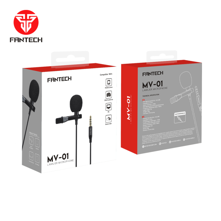 Fantech MV-01 3.5mm Wired Lavalier Microphone - FANTECH MV01 — 6