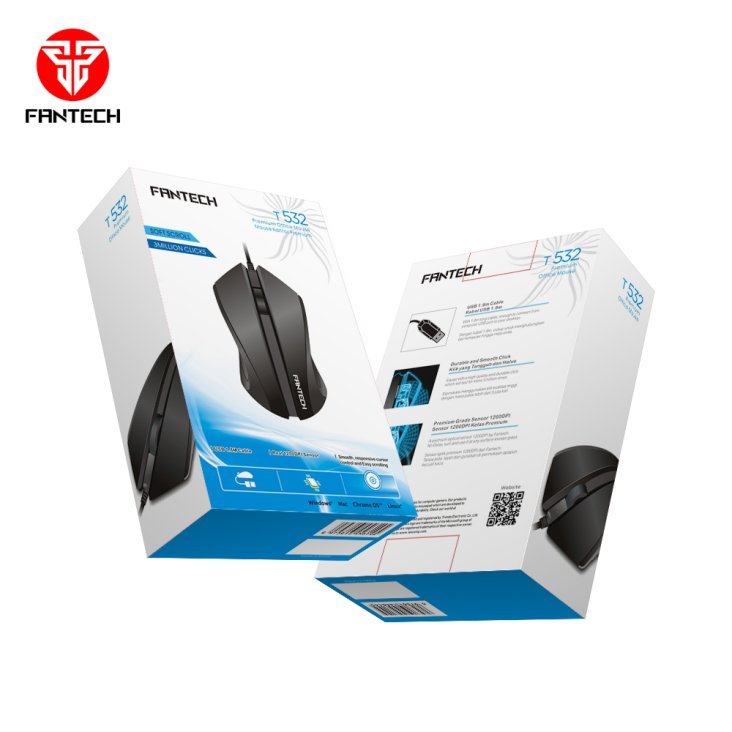 Fantech T532 1200 DPI USB Optical Mouse - Black — 6