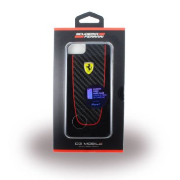 Ferrari Pit Stop iPhone 7 Genuine Carbon Fiber Back Case - Black - FEPICHCP7BK — 2