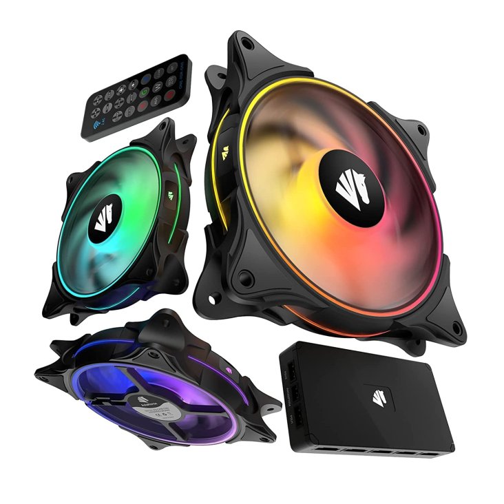 Asiahorse FS-9002 Pro 120mm ARGB Case Fan - Triple Pack Black