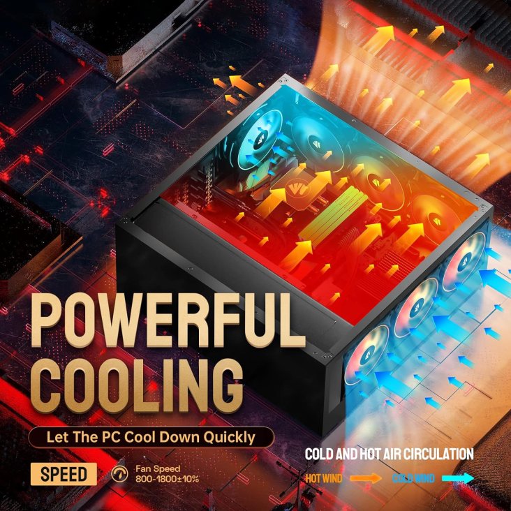Asiahorse FS-9002 Pro 120mm ARGB Case Fan - Triple Pack Black — 6