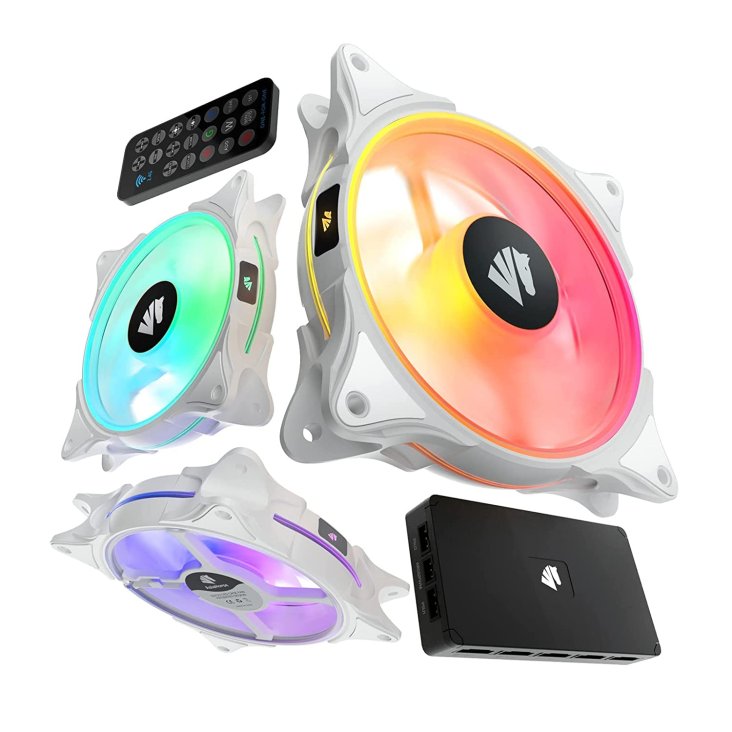 Asiahorse FS-9002 Pro 120mm ARGB Case Fan - Triple Pack White