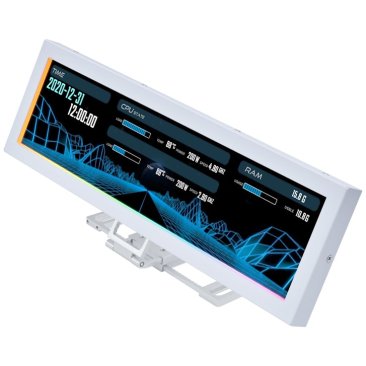 Lian Li 8.8" Universal Screen for PC - Adjustable Mounting for Any Computer Setup - White - G89.SM088W.00