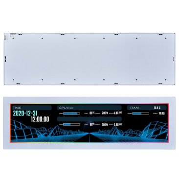 Lian Li 8.8" Universal Screen for PC - Adjustable Mounting for Any Computer Setup - White - G89.SM088W.00 — 4