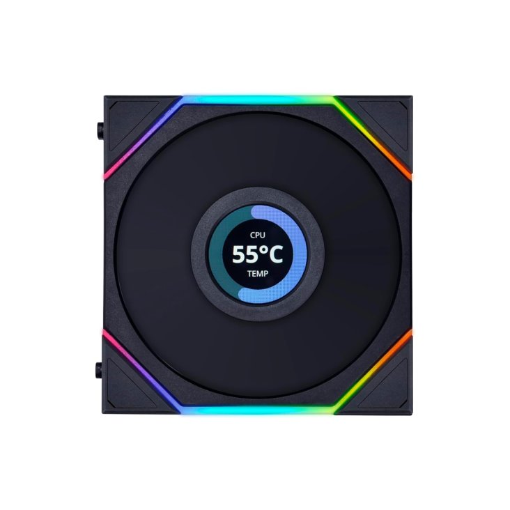 Lian Li Uni Fan TL LCD Reverse 120mm ARGB Case Fan - Single Pack Black - G99.12RTLLCD1B.00 — 2