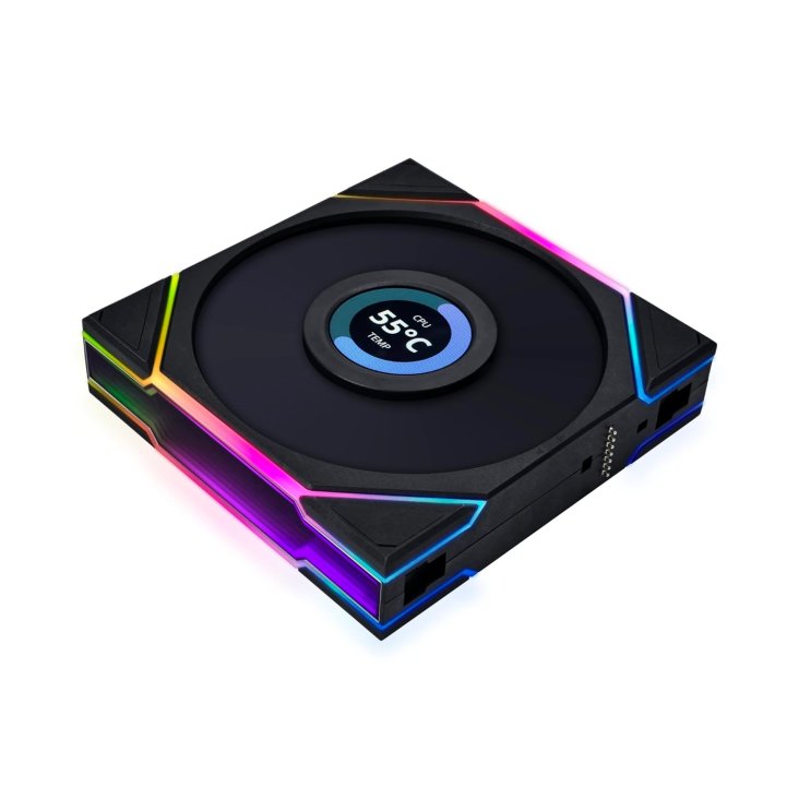 Lian Li Uni Fan TL LCD Reverse 120mm ARGB Case Fan - Single Pack Black - G99.12RTLLCD1B.00 — 3