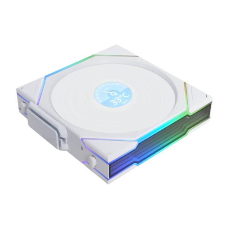 Lian Li UNI FAN TL-LCD 120 WIRELESS White (3pc) REVERSE ARGB PWM with LCD Screen 120mm TBC RPM (1pcs) NO controller 28mm thickness - G99.12RTLLCD1W3W.00 — 3