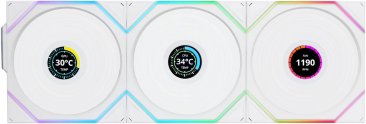 Lian Li UNI FAN TL-LCD 120 WIRELESS White (3 pc) ARGB PWM with LCD Screen 120mm TBC RPM (1pcs) NO controller 28mm thickness — 2