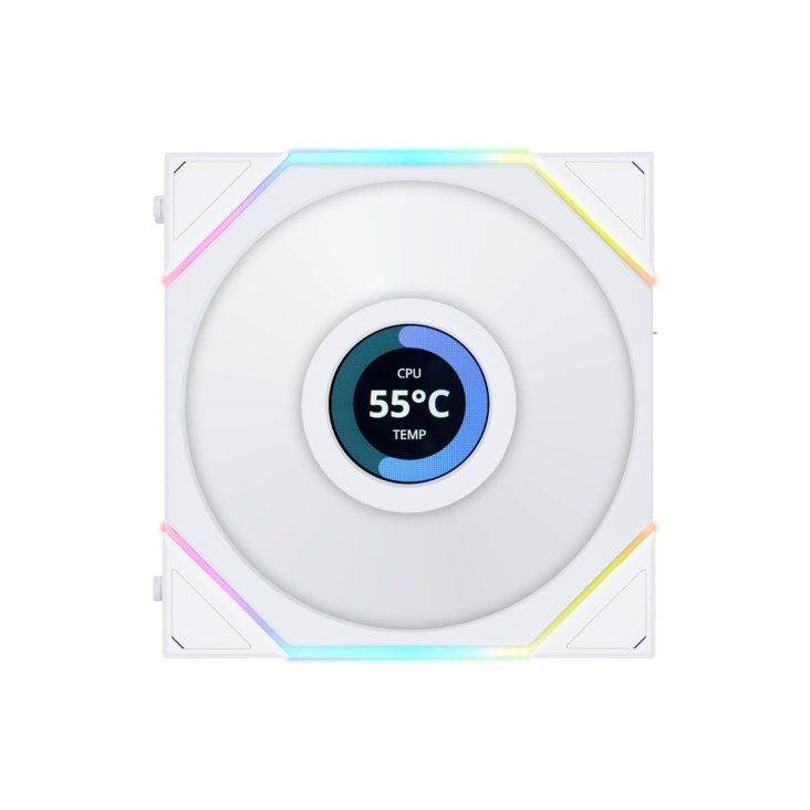 Lian Li Uni Fan TL LCD 120mm ARGB Case Fan - Triple Pack White - G99.12TLLCD3W.00 — 2