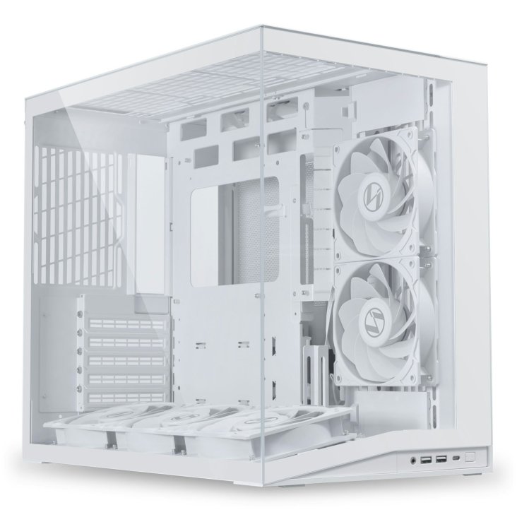Lian Li O11D Mini V2 Flow Gaming Case White (with 5 pcs of non RGB fans) - G99.O11DMIV2FW.WH.00