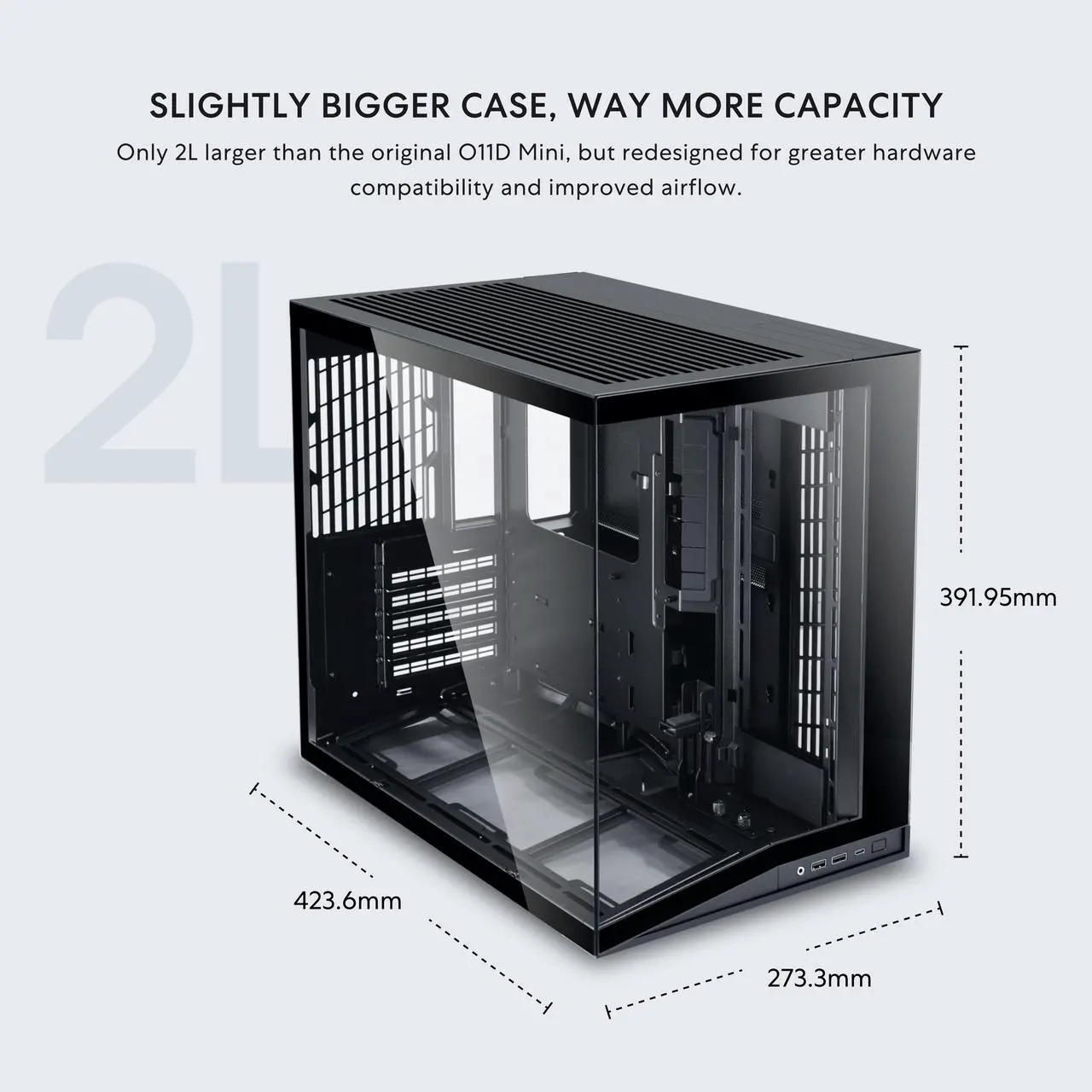 Lian Li O11D MINI V2 Compact ATX Mid-Tower Airflow Computer Case - Black - G99.O11DMIV2X.BLK.00 — 2
