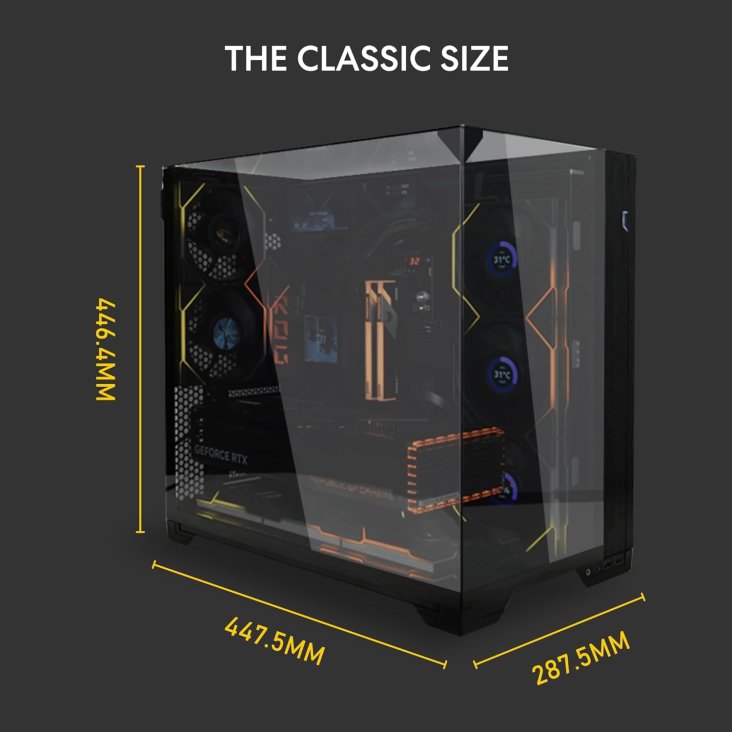 Lian Li O11 Vision Compact Mid Tower ATX PC Case - Black - G99.O11VPX.00 — 3
