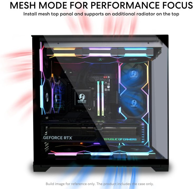 Lian Li O11 Vision Compact Mid Tower ATX PC Case - Black - G99.O11VPX.00 — 4