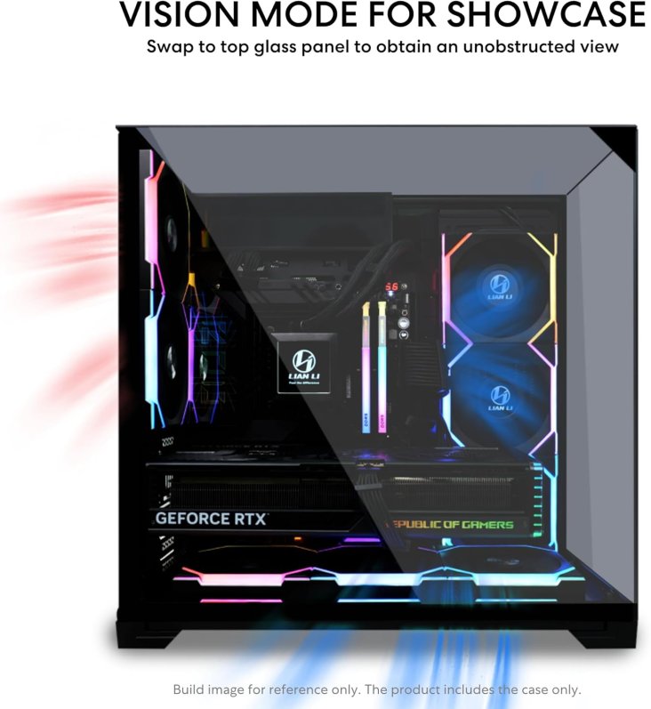 Lian Li O11 Vision Compact Mid Tower ATX PC Case - Black - G99.O11VPX.00 — 5