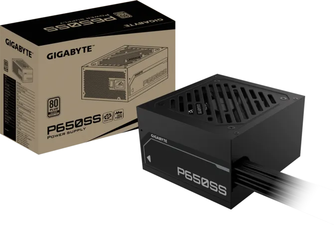 GIGABYTE P650SS Non Modular Power Supply, 650W Power, 80 Plus Silver Efficiency, 120mm Fluid Dynamic Bearing Fan, Intel ATX 3.0 Standard, 0.9 Active PFC, Black - GP-P650SS