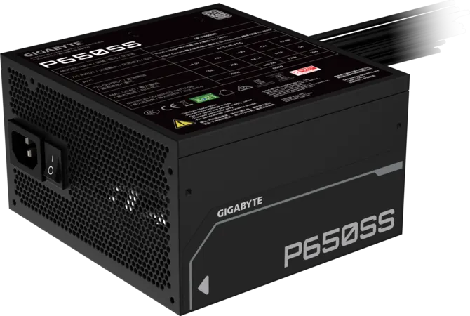 GIGABYTE P650SS Non Modular Power Supply, 650W Power, 80 Plus Silver Efficiency, 120mm Fluid Dynamic Bearing Fan, Intel ATX 3.0 Standard, 0.9 Active PFC, Black - GP-P650SS — 4