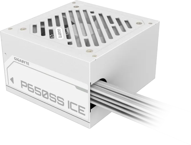 GIGABYTE P650SS Non Modular Power Supply, 650W Power, 80 Plus Silver Efficiency, 120mm Fluid Dynamic Bearing Fan, Intel ATX 3.0 Standard, 0.9 Active PFC, Ice- GP-P650SS-ICE — 2
