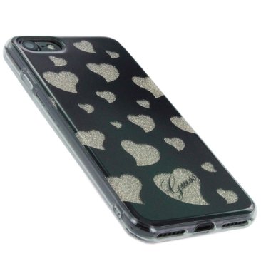 Guess Hearts TPU Case for iPhone 7 - Black - GUHCP7GLHBK — 3