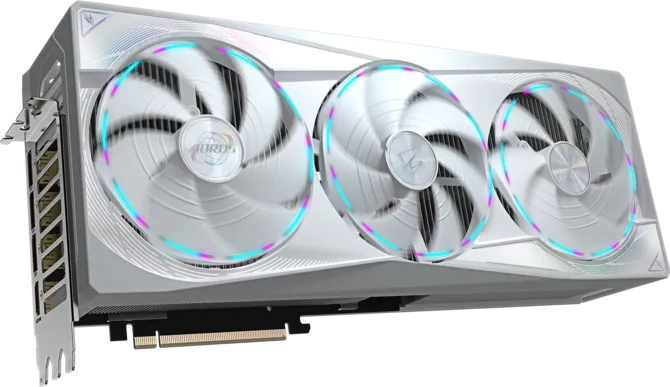 GIGABYTE AORUS GeForce RTX 5080 MASTER ICE Graphics Card, 16GB GDDR7 256-Bit Memory, 2805 MHz Core Clock, 30 Gbps Memory Clock, 10752 CUDA Cores, PCI-Express 5.0, White- GV-N5080AORUSMICE-16GD — 3