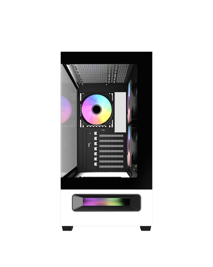 RAIDMAX Hurrikan H200 Air Tunnel Gaming Case - White - H200ZA — 2