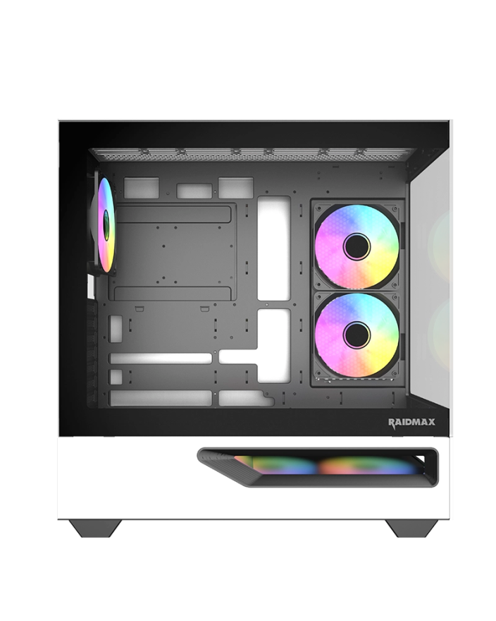 RAIDMAX Hurrikan H200 Air Tunnel Gaming Case - White - H200ZA — 4