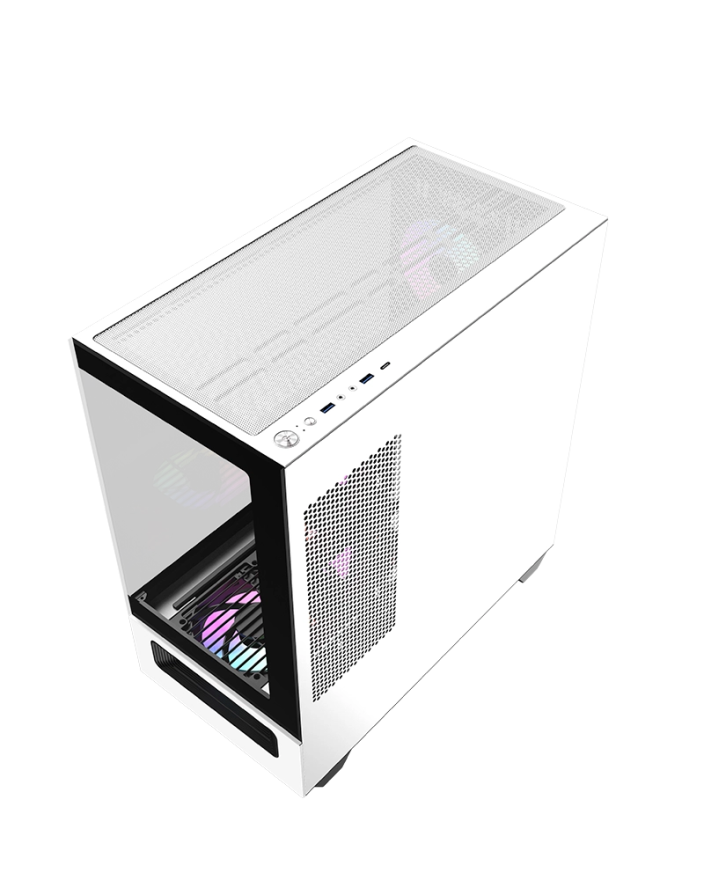 RAIDMAX Hurrikan H200 Air Tunnel Gaming Case - White - H200ZA — 5
