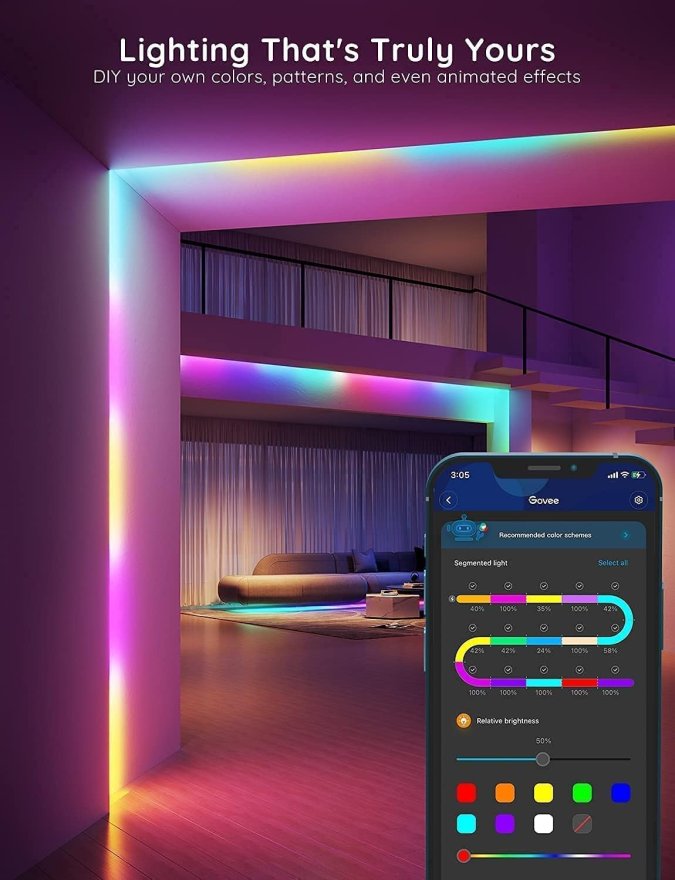 Govee RGBIC Basic 10m/32.8ft Wi-Fi and Bluetooth LED Strip Lights - H618C3D1 — 2