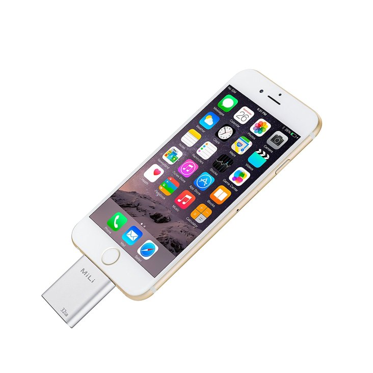 Mili iData Pro 128GB iOS External Data Storage - Silver - HI-D92-128-SL — 2