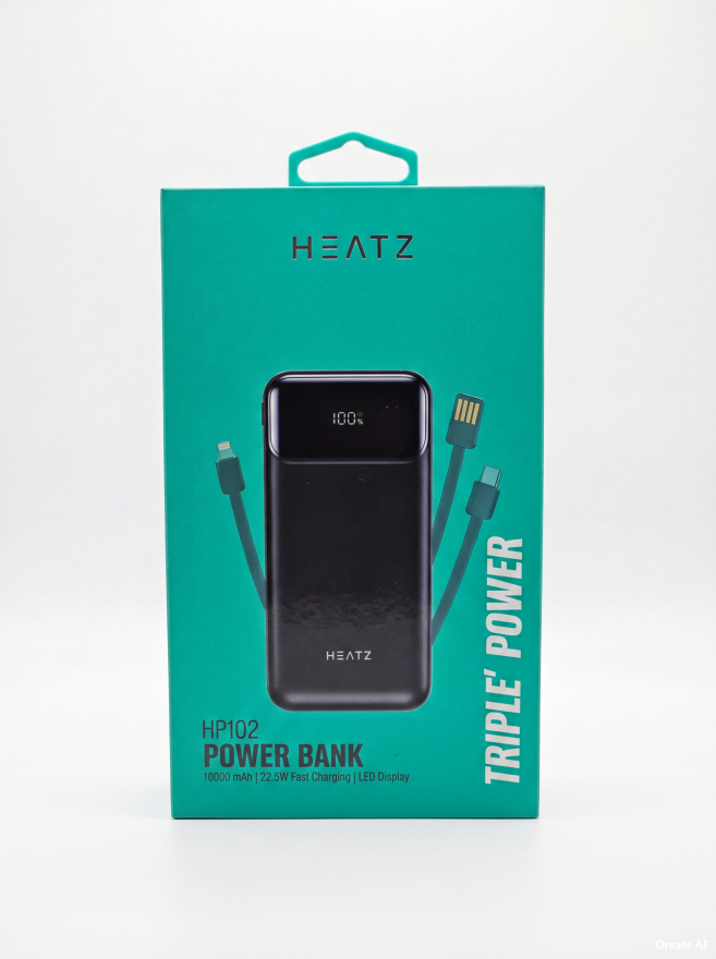 HEATZ Power Bank 10,000mAh High Speed 22.5W Fast Charging Type -HP102 — 2