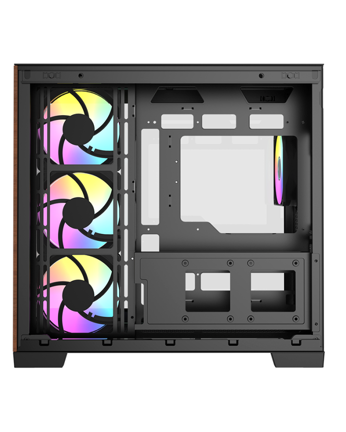 RAIDMAX Infinita Series I610 Dual Chamber ATX Gaming Wood Case - Black - i610WBF — 3