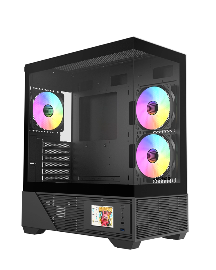Raidmax Infinita i803 Premium ATX Gaming PC Case with LCD - Black - i803TBF
