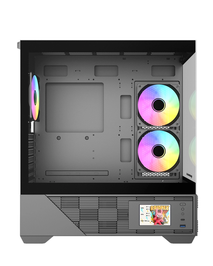 Raidmax Infinita i803 Premium ATX Gaming PC Case with LCD - Black - i803TBF — 3