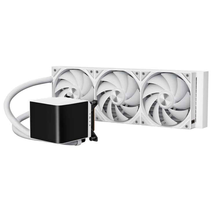 Tryx Panorama ARGB 360 Liquid CPU Cooler, 6.5" AMOLED L-Shaped Display SETEK 8th Generation V2 Water Pump - White - L-P360A-AS3M-G1W — 3