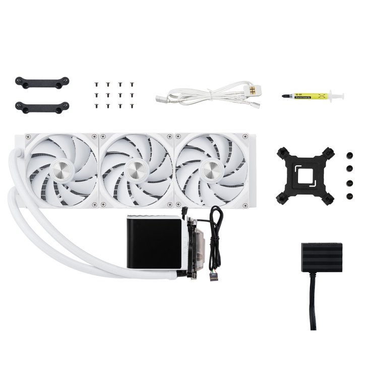 Tryx Panorama ARGB 360 Liquid CPU Cooler, 6.5" AMOLED L-Shaped Display SETEK 8th Generation V2 Water Pump - White - L-P360A-AS3M-G1W — 5