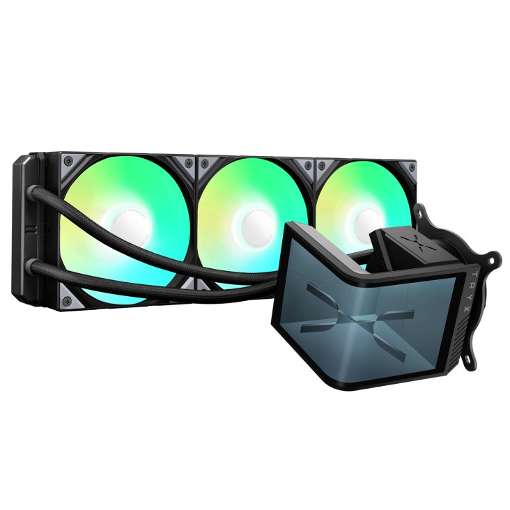 Tryx Panorama SE ARGB 360 Liquid CPU Cooler, Rotatable AMOLED Screen, Pre-Installed ARGB Fans, 1850 RPM Fan Speed - Black - L-P360L-AM3M-G0K