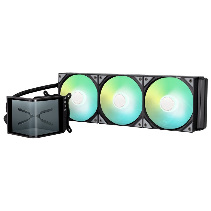 Tryx Panorama SE ARGB 360 Liquid CPU Cooler, Rotatable AMOLED Screen, Pre-Installed ARGB Fans, 1850 RPM Fan Speed - Black - L-P360L-AM3M-G0K — 4