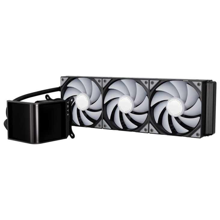 Tryx Panorama SE ARGB 360 Liquid CPU Cooler, Rotatable AMOLED Screen, Pre-Installed ARGB Fans, 1850 RPM Fan Speed - Black - L-P360L-AM3M-G0K — 6